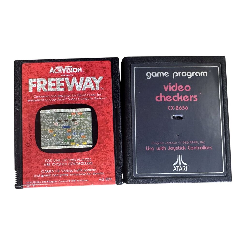 Vintage Atari 2600 Games 2 Games Freeway & Video Checkers